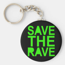 Save the rave green NU RAVE raver 80s scene Keychain