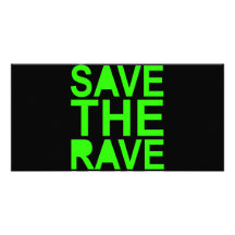 Save the rave green NU RAVE raver 80s scene Photo Card