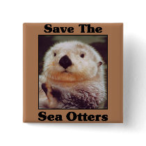Save the Sea Otters Buttons