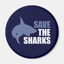 Save The Sharks, Save The Fins Refrigerator Magnets