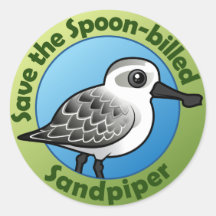 Save the Spoon-billed Sandpiper Round Stickers