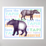 Save the Tapir Poster - American & Asian Tapirs