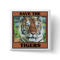 Save the Tigers Pinback Button