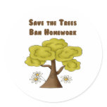 Save the Trees Ban Homework stickers