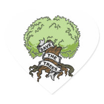 Save The Trees Heart Sticker