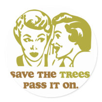Save the Trees Round Stickers