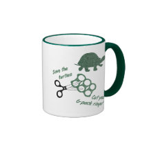 Save the Turtles Cut Six Pack Rings Coffee Mugs