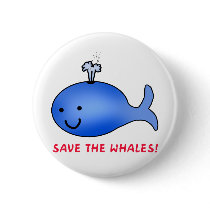 Save the Whales! Pinback Button