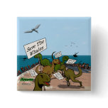 Save the Whales Cartoon Buttons