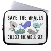 Save The Whales Collect The Whole Set Laptop Computer Sleeve