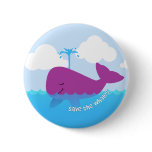 Save The Whales Cute Button
