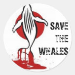 Save the Whales Round Stickers