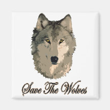 Save The Wolves Fridge Magnet