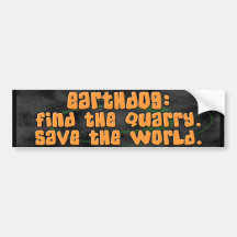 Save the World Earthdog Bumper Sticker