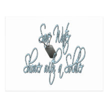 Save Water Shower With A Soldier Post Card