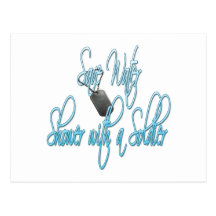 Save Water Shower With A Soldier Postcard