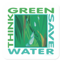 Save Water Square Sticker