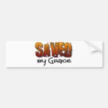 Saved by grace Christian design Bumper Sticker