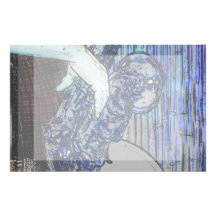 sax and hand blue poster edges music design personalized stationery