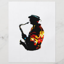 Sax Player Tropical Side View Full Color Flyer