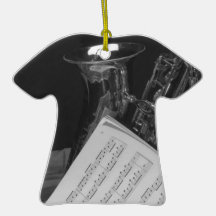 Saxaphone and Sheet Music Christmas Ornaments
