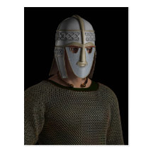 Saxon Warrior Chieftain Portrait Post Card