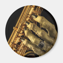 Saxophone avec la main de monstre aimant pour réfrigérateur