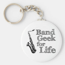 Saxophone Band Geek Key Chains