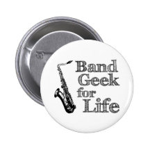Saxophone Band Geek Pin