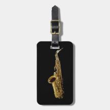Saxophone Charcoal Background ~ Sax Bag Tag