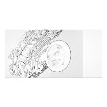 Saxophone Drawing Photo Card