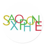 SAXOPHONE Letters Round Sticker