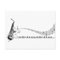 Saxophone Music Postcard
