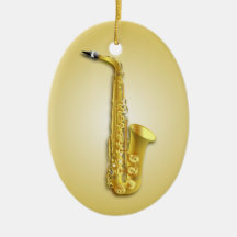 Saxophone Musician's Ornament With Custom Text