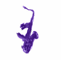 Saxophone played by two hands purple design photo sculptures