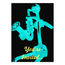 Saxophone Player Recital Invitation