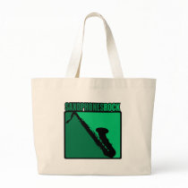 Saxophones Rock! Tote Bags