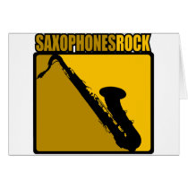 Saxophones Rock! Greeting Card