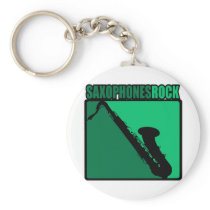 Saxophones Rock! Key Chain