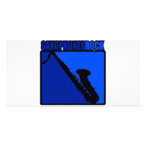 Saxophones Rock! Photo Greeting Card