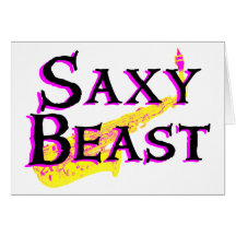 Saxy Beast Greeting Card