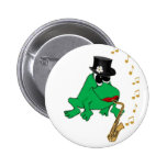 Saxy Frog Pinback Button