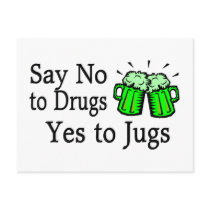 Say No To Drugs Green Beer St Patricks Day Post Cards