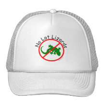 Say No to Lot Lizards on White Truckers Hat