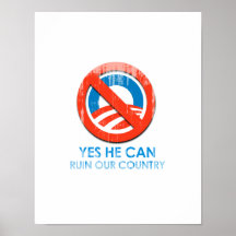 Say No To Obama 3 ruin Faded.png Poster