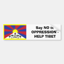 Say NO to OPPRESSION -HELP TIBET Bumper Stickers