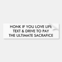 Say No To Texting Bumper Sticker