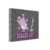 scales lie mad hippo diet humour cartoon canvas prints