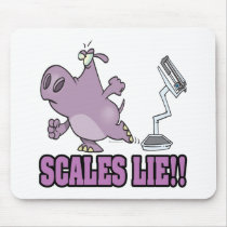 scales lie mad hippo diet humour cartoon mouse pad