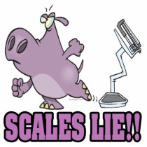 scales lie mad hippo diet humour cartoon photo sculpture